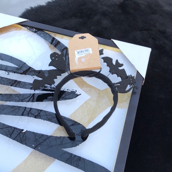 NWT Black Silhouette Felt Halloween Party Headband Haunted House Bats Cat Ghost - Picture 6 of 9